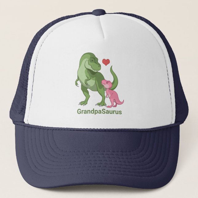 Casquette GrandpaSaurus Green T-Rex & Baby Girl Dinosaures (Devant)