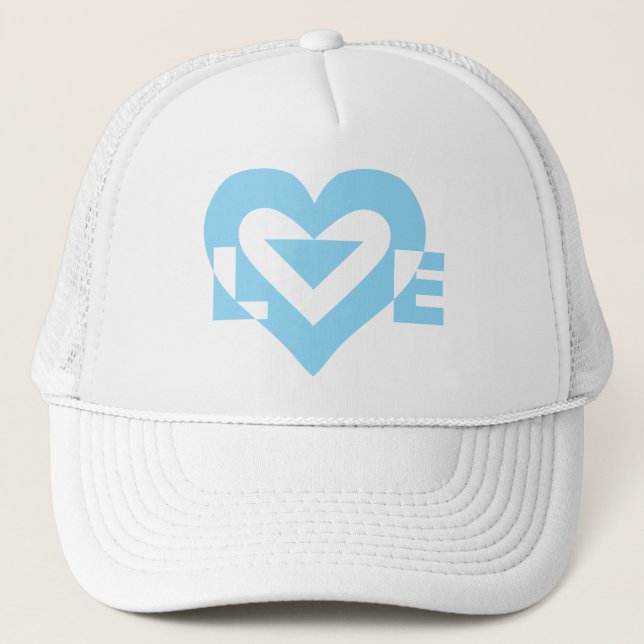 Casquette Graphique d'amour cool, Bleu (Devant)