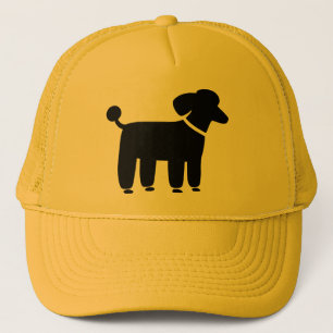 Casquette Graphique de chien caniche noir