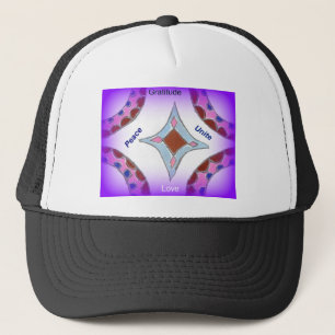 Casquette "Gratitude Peace Love Unite" Mandala Art Imprimer