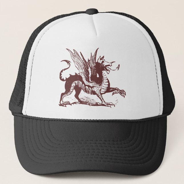 Casquette Gravure de dragon - Brown foncé (Devant)