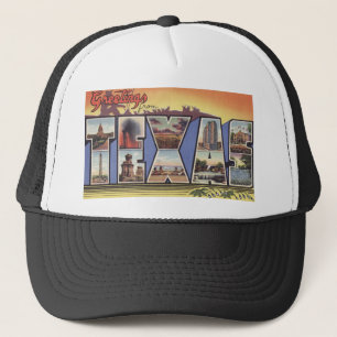 Casquette Greetins de grand thème de cru de lettre du Texas
