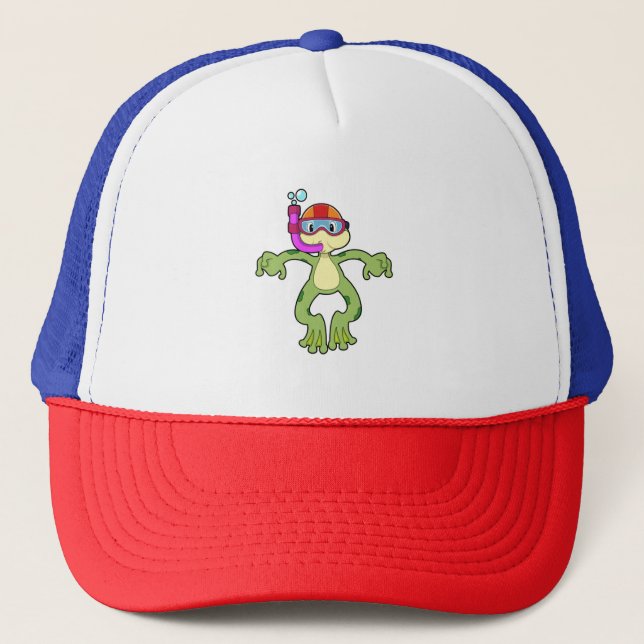Casquette Grenouille à la plongée avec tuba (Devant)