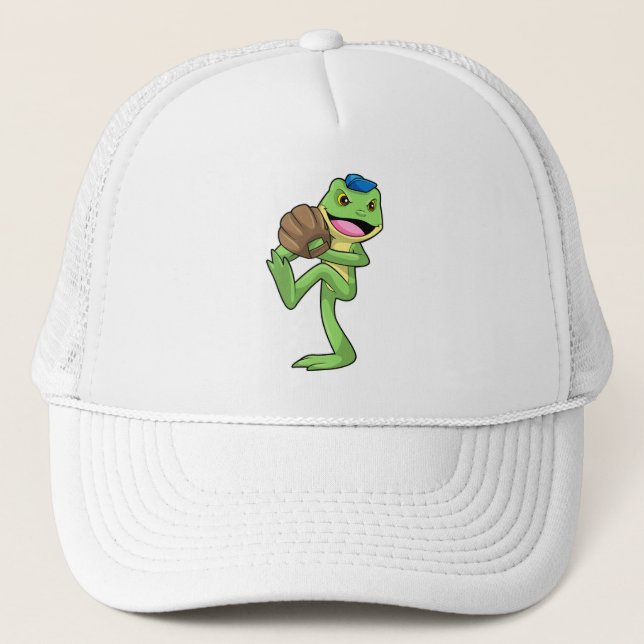 Casquette Grenouille au baseball avec gants (Devant)