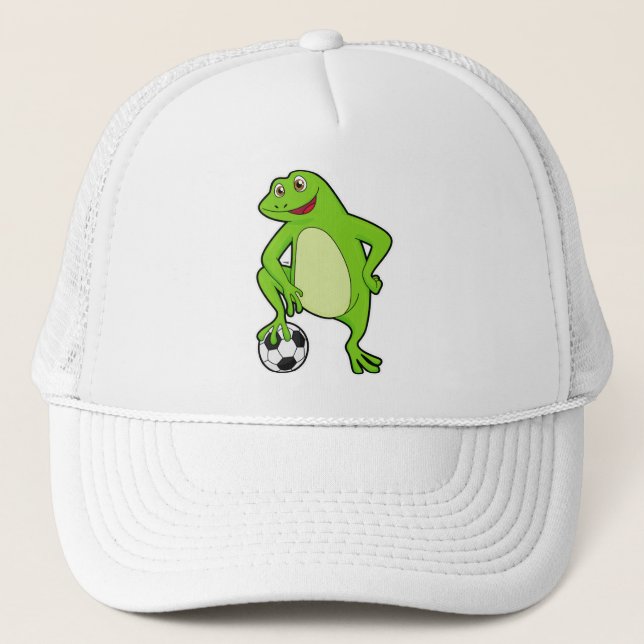 Casquette Grenouille comme joueur de football avec balle de  (Devant)
