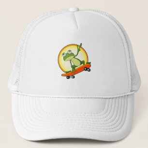 Casquette Grenouille en patinage avec planche à roulettes