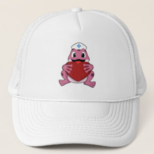 Casquette Grenouille en tant qu'infirmière avec coeur