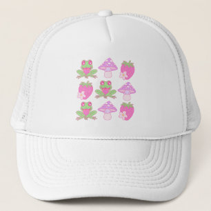 Casquette Grenouille Kawaii, champignon et fraise