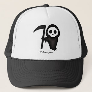 Casquette Grim Reaper Je t'aime Death Skeleton drôle