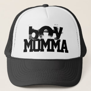 Casquette grunge noir et blanc BOY MOMMA lettrage  