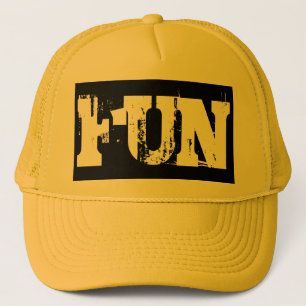 Casquette grunge noir FUN lettrage