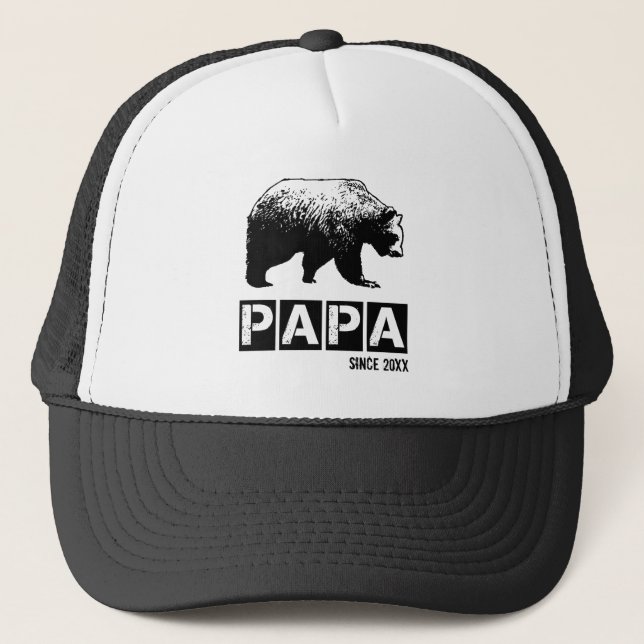 Casquette Grunge Papa Bear depuis l'année de la paternité No (Devant)