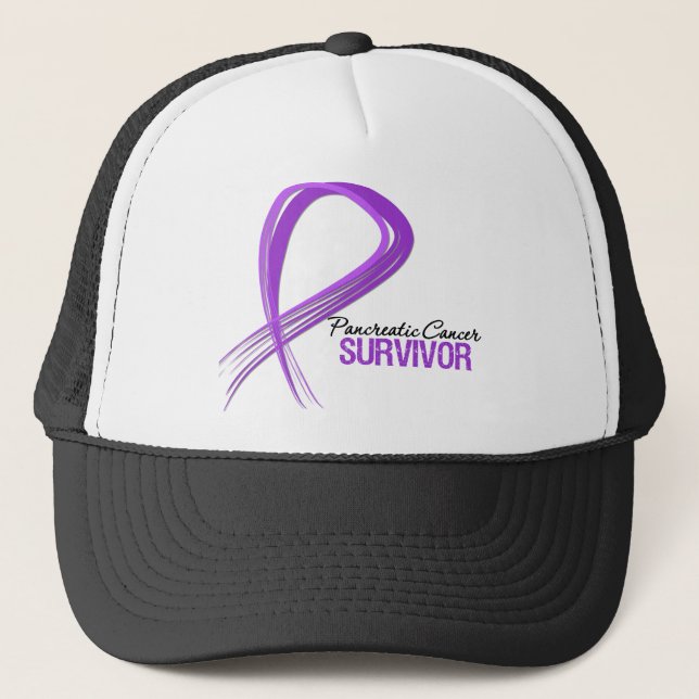 Casquette Grunge Ribbon Cancer pancréatique Survivant (Devant)