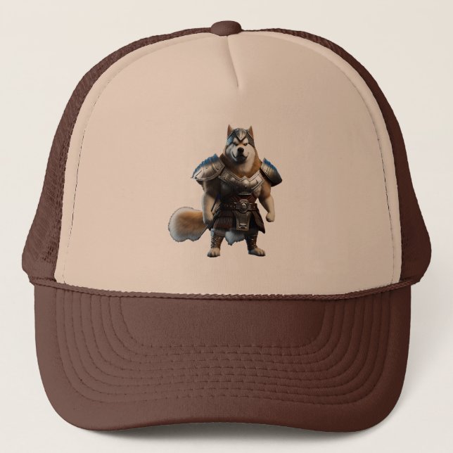 Casquette Guerrier Alaskan Malamute Chien, Militaire Alaskan (Devant)