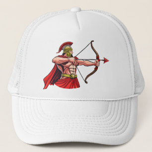 Casquette Guerrier ancien puissant tenant arc et flèche rea