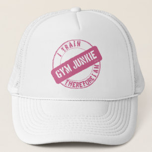 Casquette GYM JUNKIE JE SUIS DONC EN TRAIN D'ÊTRE. rose