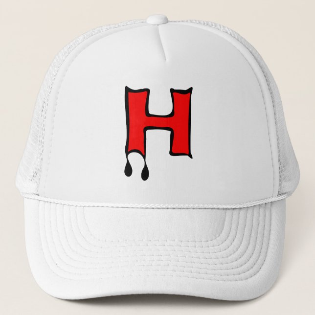 Casquette HA" ★ Bleeding Devil's Teeth-Initial H Trucker Hat (Devant)