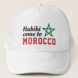 Casquette Habibi Venez Au Maroc Drapeau Rouge Vert Étoile