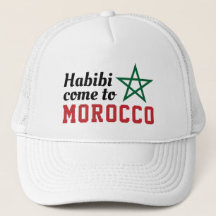 Casquette Habibi Venez Au Maroc Drapeau Rouge Vert Étoile