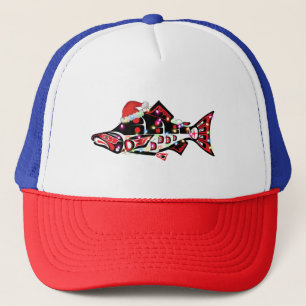 Casquette Haida Esprit Saumon Animal avec lumières de Noël