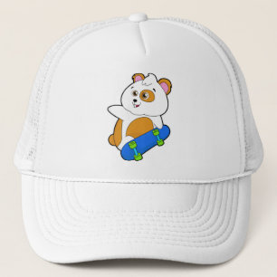 Casquette Hamster en patinage avec skateboard