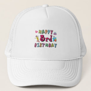 Casquette Happy 3rd Birthday 3 year old b-day wishes