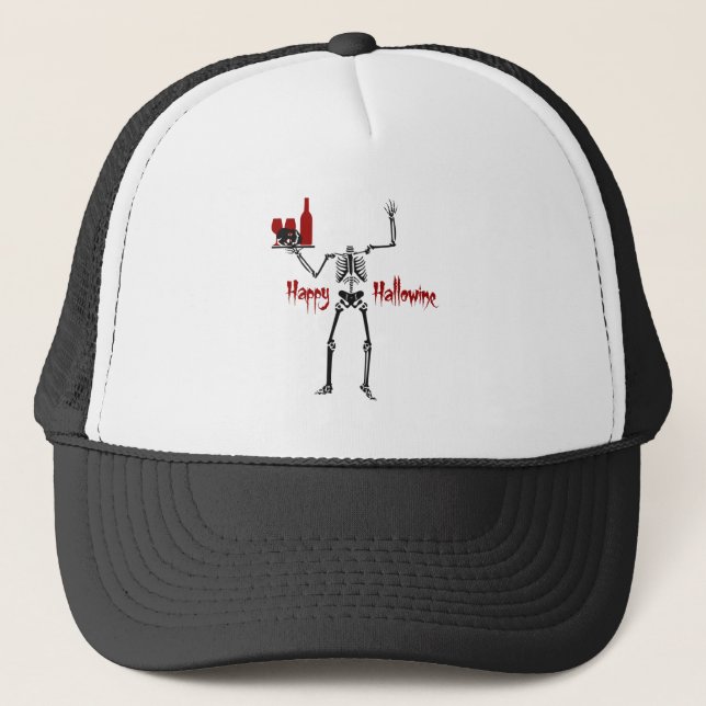 Casquette Happy Hallowine Skeleton sans tête (Devant)