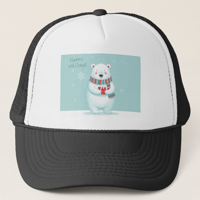 Casquette Happy Holidays Polar Bear Hat (Devant)