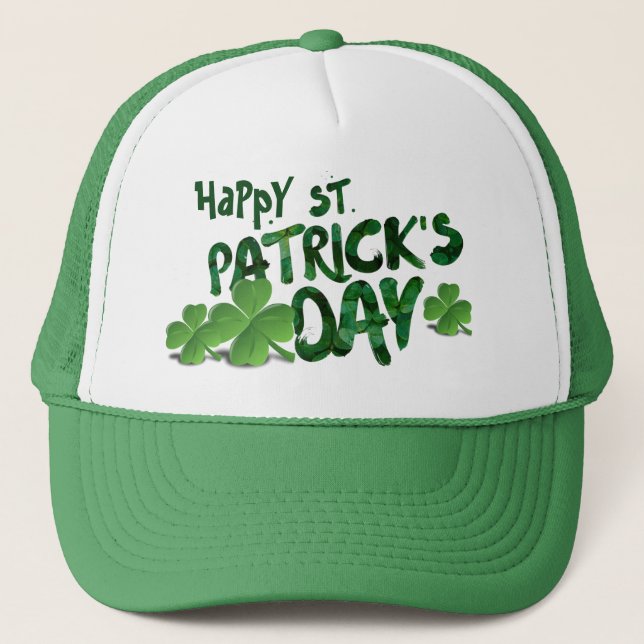 Casquette Happy Saint Patrick's Day Green Trucker Hat (Devant)