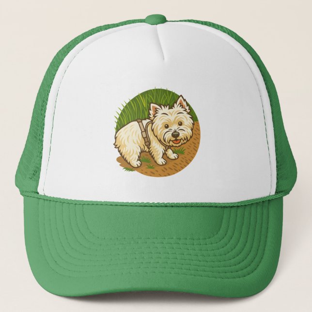 Casquette Happy Westie on Nature Trail (Devant)