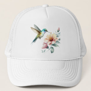 Casquette Harmonie des colibris avec un Hibiscus élégant