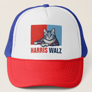Casquette Harris Walz 2024 Manifestement Red Blue Cat