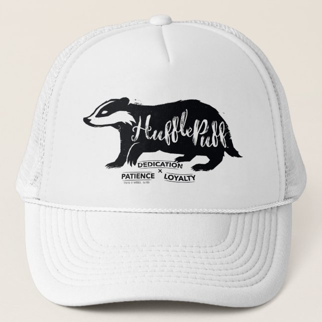 Casquette Harry Potter | Typographie de silhouette HUFLEPUFF (Devant)