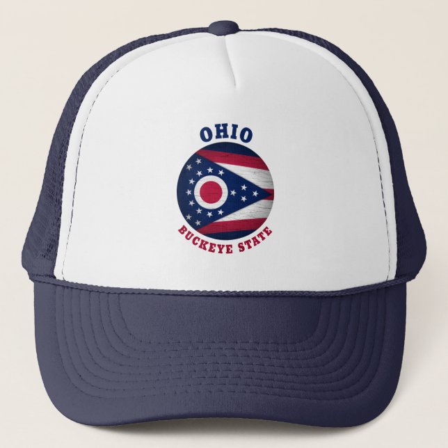CASQUETTE HAT DE L'ÉTAT DE BOUCKEYE SUR LE DRAPEAU DE L'OHIO (Devant)