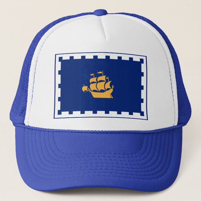 Casquette Hat with Flag of Quebec City, Canada (Devant)