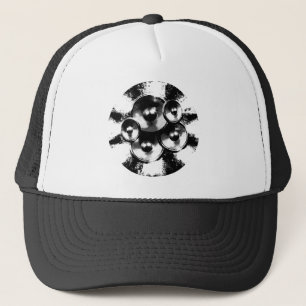 Casquette Haut-parleurs de musique noir et blanc en cercle