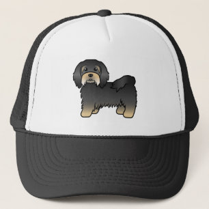 Casquette Havanais noir et feu, chien de dessin animé mignon