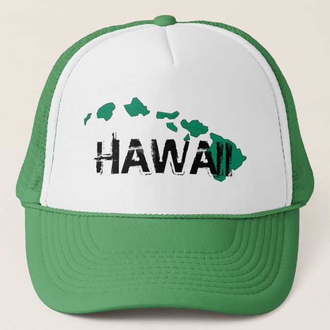 Casquette Hawaii des îles blanches et vertes (Devant)