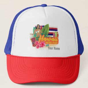Casquette Hawaii Hula Dancer Retro Pacific Vintage Souvenir