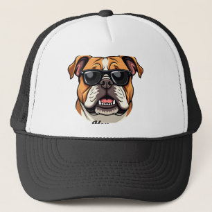 Casquette Hé, les pattes en l'air ! Bulldog vintage avec lun
