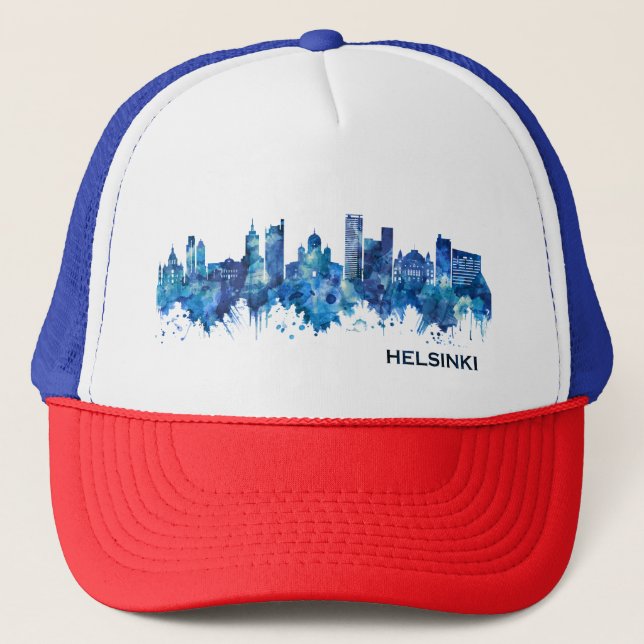 Casquette Helsinki Finlande Skyline Blue (Devant)