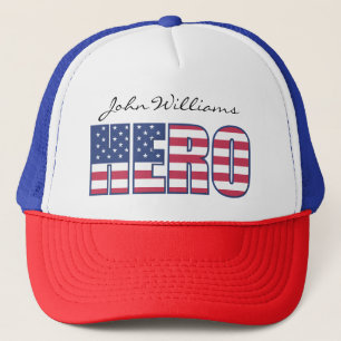 Casquette Hero American Flag Stars Stripes Ajouter un nom ou