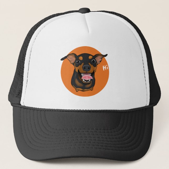 Casquette heureux de camionneur de Pinscher (Devant)
