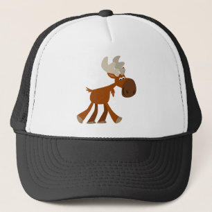 Casquette heureux mignon de camionneur d'orignaux