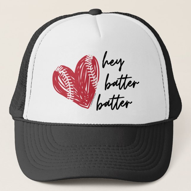 Casquette Hey Batter Batter Baseball Love - GraphicLoveShop (Devant)