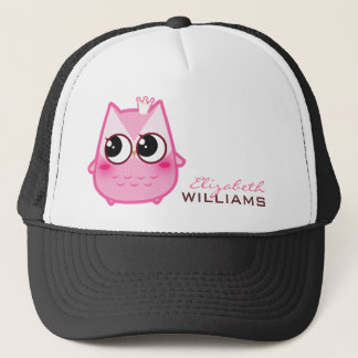 Casquette Hibou mignon de rose de kawaii - personnalisé