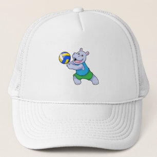 Casquette Hippo comme joueur de volleyball avec volleyball