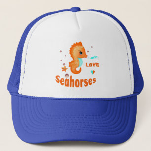 Casquette Hippocampe orange mignon
