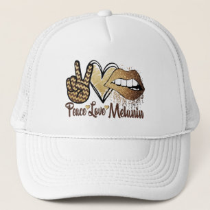Casquette Histoire noire Paix Amour Melanin Trucker Chapeau