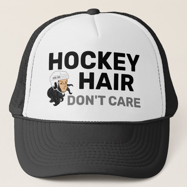 Casquette Hockey Hair s'en fiche Chat de Trucker à cheveux n (Devant)